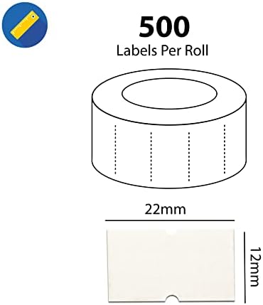 Swift 22 x 12 mm Price Gun Labels White 5 Rolls 2,500 Stickers Pricemarking Tags Fits Many Pricing Labellers