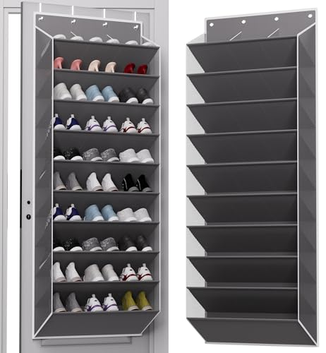 Opiniones y reviews de Zapatera colgante los mejores 10. 44 TAHAVICE Organizador de Zapatos para Puertas, Zapatero Colgante sobre la Puerta de 10 Niveles con Bolsillos Profundos, Ahorra Espacio, para 30 Pares de Tenis y Botas(Gris)