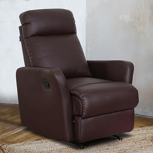 Image of Recliners India - Sleek Single Seater Recliner Sofa | 3 Modes of Comfort | Manual Recliner Chair | Cushion Armrest | Living Room Recliner Sofa | 1-Year Manufacturer Warranty | Colour- Brown