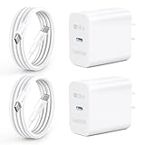 1 Hora PD 20W GAN Cargador Tipo C - 2 Pack Cargador Carga Rápida con 1M 3A Cable USB C a C - Compatible con...