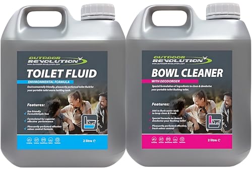 Outdoor Revolution Blue Diamond Camping Toilet Chemical Fluid Twin Pack 2L - Motorhomes & Caravan Toilet Chemicals to Effectively Manage and Eliminate Waste