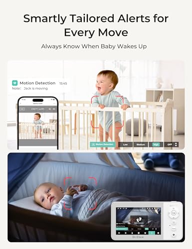 Image of Dr.Care VistaView Lite RB Smart WiFi Baby Monitor with 2 Cameras - 4 inch 720P Split Screen & 1080P Camera App Control, Motion Alerts, 2500mAh Removable Battery, Night Vision, Multi-User, Triple Security