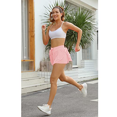 Image of Flowy Athletic Shorts for Women Running Tennis Butterfly Shorts Girls 2-in-1 Double Layer Quick-Drying Comfy Shorts