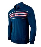 Collection printemps, été, automne. Polo à manches longues avec poche poitrine, polo rayé avec col polo.