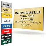 Klingelschild mit Gravur | Namenschild Briefkasten selbstklebend Türschild in vielen Farben & Größen | Briefkastenschild mit Wunschtext Schild für Haustür wetterfest | Namen Plakette (1 Schild)