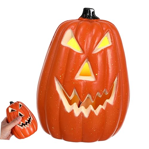 Cabilock Led Pumpkin Skull Lantern Safe Home Decor Great Halloween Present for Boys and Girls Adults