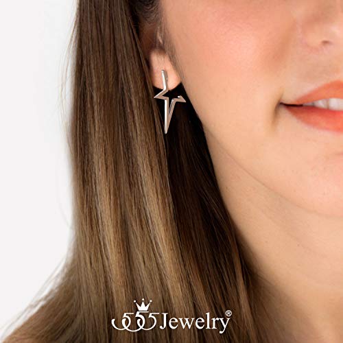 555Jewelry Stainless Steel Shooting Stars Hypoallergenic Stud Earrings For Girls, Edgy Star Earrings For Women, Nickel Free Stud Earrings For Women, Skin Friendly Stud Earrings, Silver #TOP1