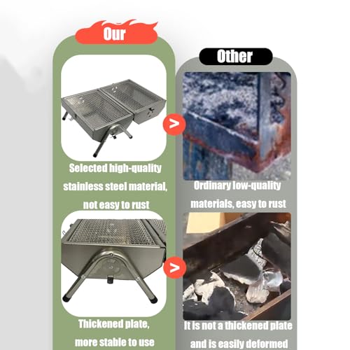 Barreau en acier inoxydable de qualité supérieure pour barbecue de camping robuste - 8