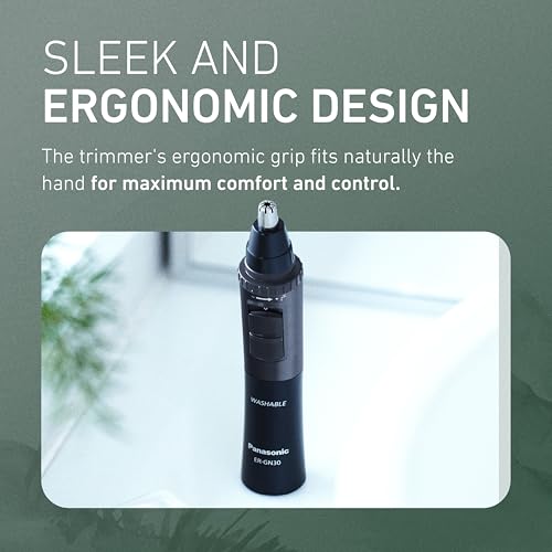 Panasonic Men’s Ear and Nose Hair Trimmer, Wet Dry Hypoallergenic Dual Edge Blade - ER-GN30-H