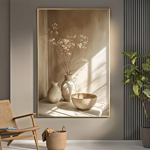 Impression sur toile vase floral rétro 50x70cm et décoration esthétique moderne