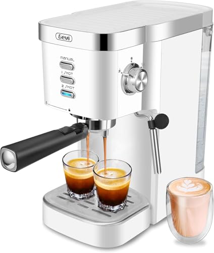 Gevi Espresso Machine 20 Bar High Pressure,Super Automatic Espresso Machines with Milk Frother Steam Wand,Cappuccino & Latte Maker with Volume Control for Home,Espresso Maker,Gift for Coffee Lover Gevi Espresso Machine 20 Bar High Pressure,Super Automatic Espresso Machines with Milk Frother Steam Wand,Cappuccino & Latte Maker with Volume Control for Home,Espresso Maker,Gift for Coffee Lover