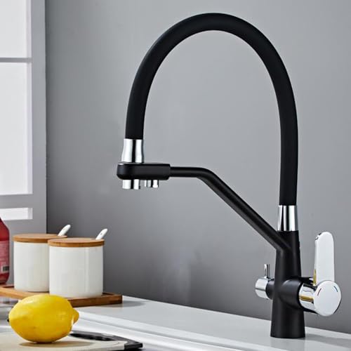 Robinet de cuisine 3 voies blanc pour purifier votre eau quotidienne sur évier en laiton