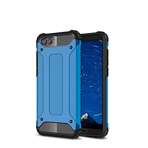 Huawei Honor View 10 Funda, SMTR PU&PC Ultra Silm Híbrida Rugged Armor Case Choque Absorción Protección Dual Layer Bumper para Huawei Honor View 10 ,azul