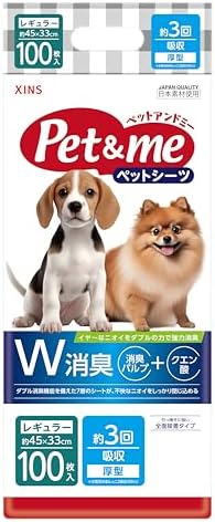 （06:30時点） ペットアンドミー Pet&me ペットシーツ 厚型 レギュラー 3回吸収タイプ 33×45cm 100枚入り