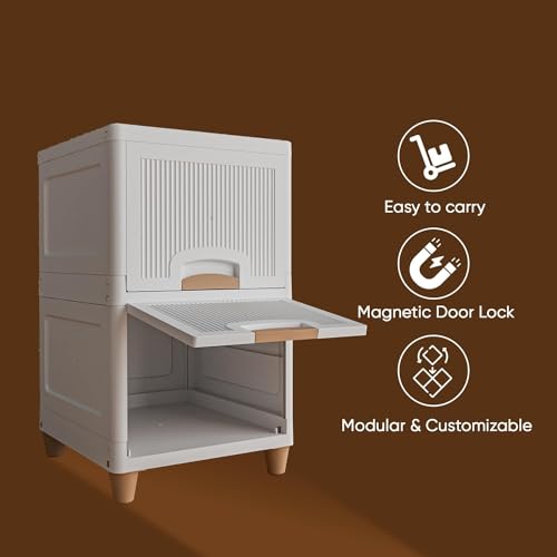 Image of Plastic Wardrobe for Clothes : Versatile Plastic Cupboard for Storage Organizer & Organisers Storage for for Neat and Storage Solutions for Clothes Collapsible Wardrobe (3 Layer+3 Layer)