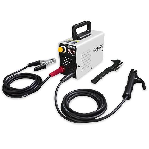 Image of HANSNOK 130A Mini Stick Welder Super MINI Portable 110V ARC Welding Machine IGBT Inverter with Hot Start & Anti-Stick Small Welder for Beginners for 1/16"-1/8" Rod ARC Welder, 2 Chip Hammers