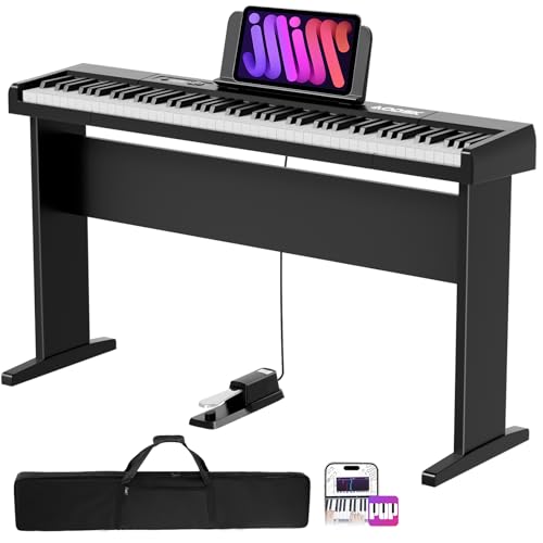 Aodsk 88 Key keyboard piano, Portable Digital Piano with Wooden