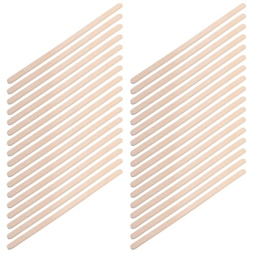 NUSITOU Aplicadores de Madera Adecuado para Aplicar Cera para Cera Borde Redondo 100 Herramienta y Versátil Color Caqui para Depilación y Modelado de Cejas