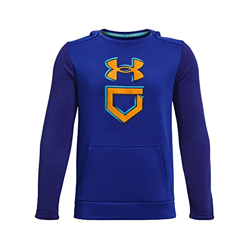 Under Armour Boys' Standard Baseball Graphic Hoodie 22, (400) Royal/Bauhaus Blue/Orange Shock, Youth X-Small