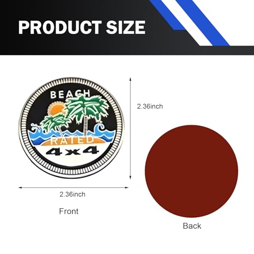 Image of Cocos Badge Rated Car Emblem, 3D Round Emblem Decals, 4 x 4 Car Badge Decals Stickers, Automotive Exterior Accessories, Compatible with Jeep Wrangler Vehicles Trucks SUV