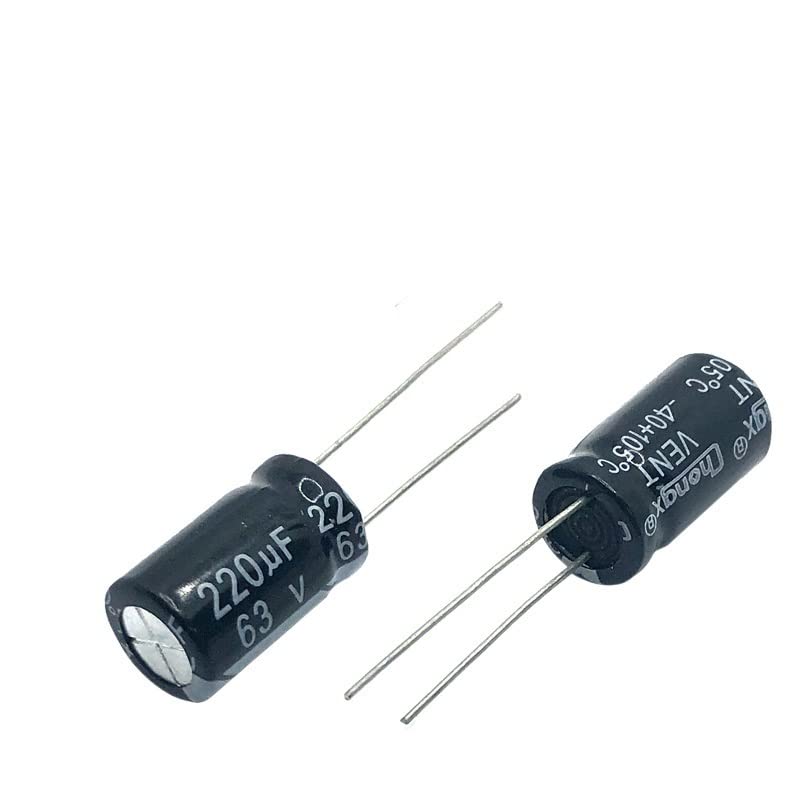 20 szt. 63v220UF 10 x 16 mm aluminiowe kondensatory elektrolityczne 220uf63v 10 x 17 mm wysoka częstotliwość i niska rezystancja 63 V 220 uf 63 wv 63 V DC (63 V 220 uf 10 x 16 mm)