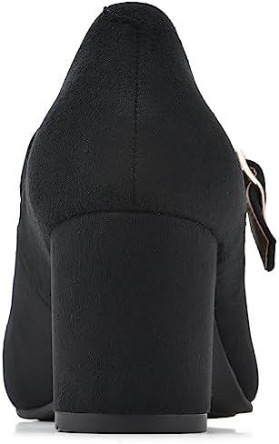 WHITE MOUNTAIN Women's Shoes Frenzies Mary Jane Block Heel, Black/Fabric, 10 M | Image 4