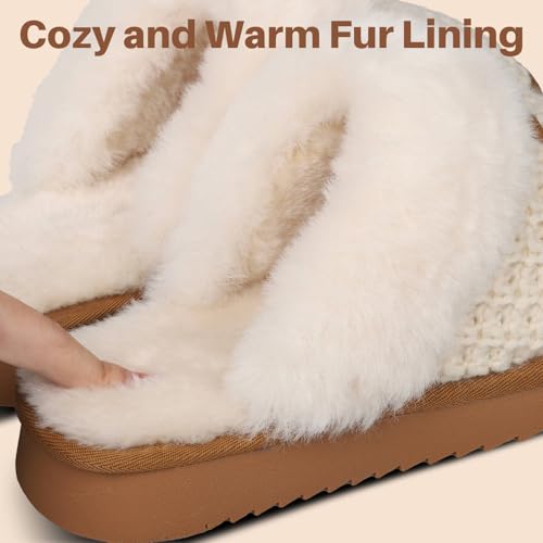 Cozy Knit Women's Slippers - Warm Shearling House Shoes for Winter, Indoor/Outdoor3
