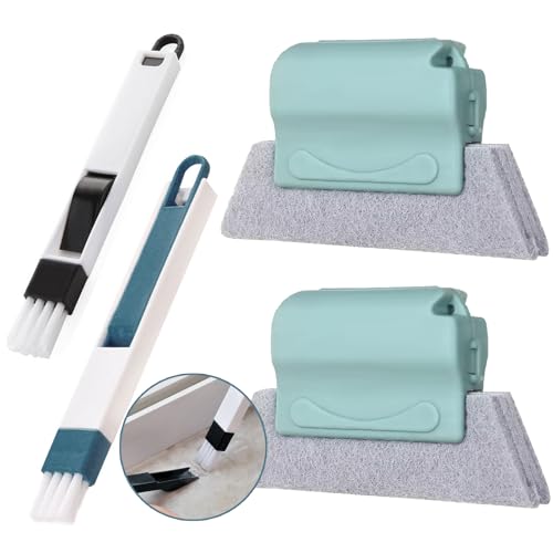 ZiSyouMa 隙間ブラシ 溝ブラシ サッシブラシ 窓溝掃除 隙間ブラシ 4個セット ブラシカバー付き 溝ブラシ + 研磨パッドクリーニングブラシ サッシの隅々まで掃除ブラシ 多機能ブラシ 窓 床 すきま 汚れ落としのサムネイル