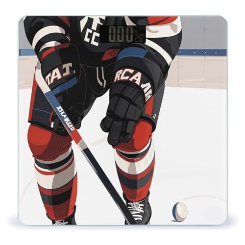 Báscula Digital de Baño con Plataforma Ancha y Patrón Hockey miniatura 1