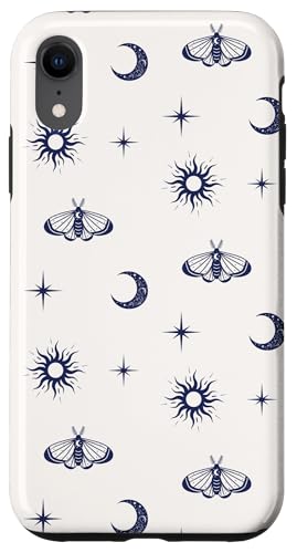 Celestial Moon, Sun, Star and Moth Pattern �X�}�z�P�[�X iPhone XR �p