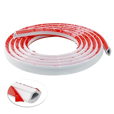 Duzzy Flexible Quarter Round Molding Self-Adhesive, 9.8FT Peel and Stick Molding Trim for Ceiling Molding, Baseboard, Background Wall, Mirror/Cabinet/Corner/Countertop Edge Trim (White)