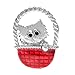 Generic Enamel farba kota w koszykach broszki dla kobiet i mężczyzn Pins broszka dla zwierząt na imprezowe prezenty biżuterii (Color : Red, Size : 1.69 inch)