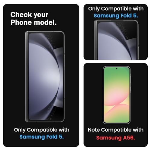Image of ArmourPro Tempered Glass for Samsung Galaxy Z Fold 5-9H Anti Scratch Screen Protector, Edge to Edge Coverage, HD Clarity, Smooth Touch, Case Friendly | Black, Pack of 2