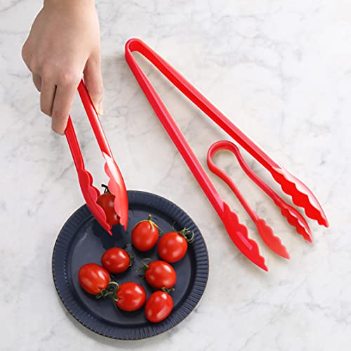 New Star Foodservice 35544 Utility Tong, High Heat Plastic, Scalloped, 12 Inch, Set Of 12, Red #TOP4