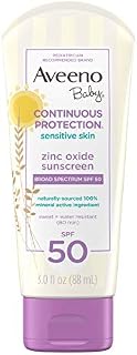Aveeno Baby AVEENO Baby Continuous Protection Sensitive Skin Lotion Zinc Oxide Sunscreen SPF 50 3 oz 3 Fl. Oz