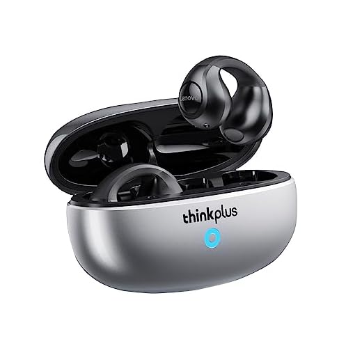 Fones de ouvido sem fio da condução do osso do grampo da orelha, fones de ouvido da condução do osso do ouvido aberto Bluetooth 5.3, mini conjunto exterior da cabeça da condução do osso do esporte, para a orelha pequena correndo ciclismo dirigindo com estojo de carregamento preto