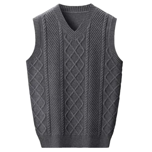 2024 Men's Warm Knitted Vest Autumn Thickened Slim Sleeveless Warm Sweater Vest