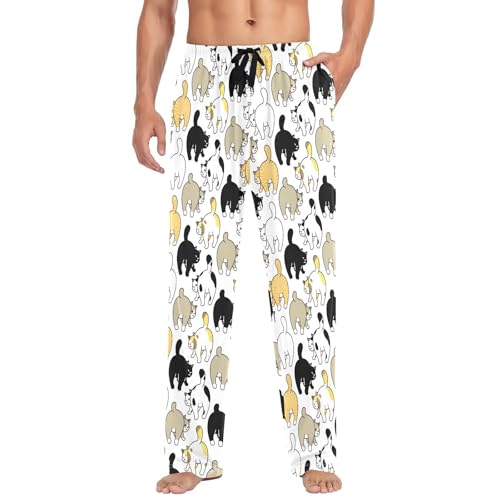 ZZKKO Pajamas Pants for Men Acoustic Guitar Music Notes Men's Pajama Bottoms 100% Cotton PJ Pants for Mens S-XXL2