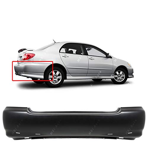 MBI AUTO - Primered, Rear Bumper Cover Replacement for 2003-2008 Toyota Corolla S 03-08, TO1100209