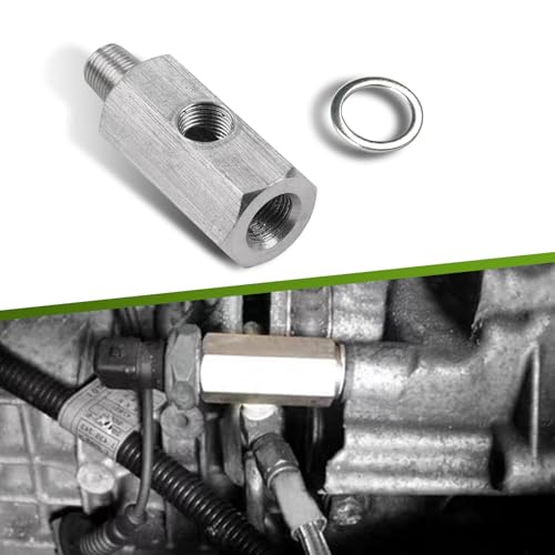 Nowkont NOW13017 1 Pc Car Oil Pressure Sensor Connector, 1/8 Inch Bspt Oil Pressure Sensor Tee To Npt Adapter Turbo Supply Feed Line Meter thumb #1