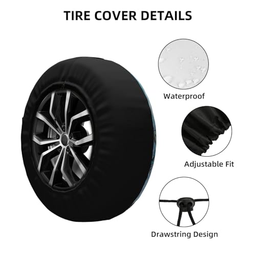 Image of Wolves Dreamcatcher Spare Tire Cover for Rv SUV Trailer Truck- Funny Cute Decor Tire Cover Polyester Wheel Covers Universal Fit for Outdoor Camper Travel,16 inch