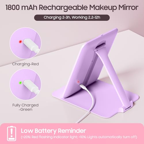 Espejo de Maquillaje Plegable de Viaje con Luces 20X miniatura 6