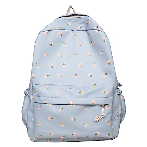 Mochilas de senderismo para niños Mochila para estudiantes, patrón de moda, estampado floral fresco, práctica mochila de gran capacidad, mochilas geniales para adolescentes, azul, Talla única