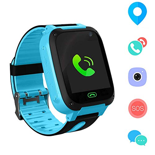 Jslai Niños Smartwatch Relojes,LBS Tracker Telefono de Alarma SOS Infantil Relojes de...