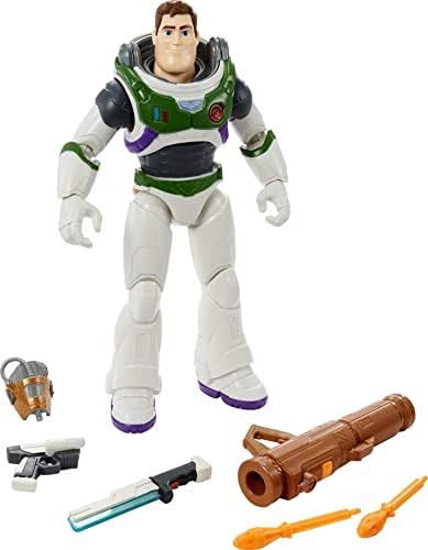 Mattel Lightyear Toys 12-in Action Figure with Accessories, Buzz Lightyear with 4 Gear Up Accessories
