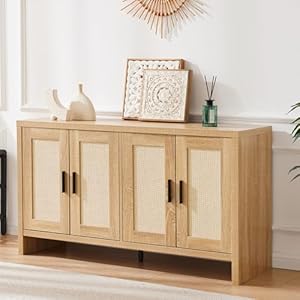 Mericonia Rattan Buffet Cabinet wit...