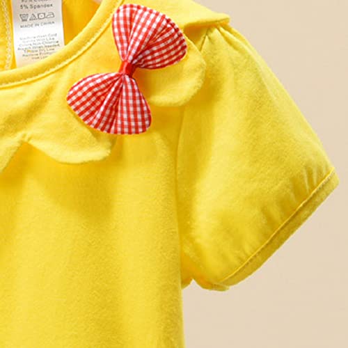 Crop Top for Girls 7to8 Under 5 Sleeve T Casual Outing Holiday 1 to 10 Years Crop Top for Girls 7to8 (Yellow, 3-6Months)3