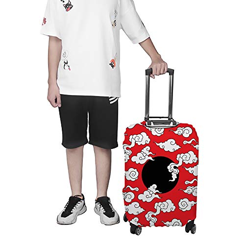 Housse de bagage extensible rouge et noir | Protection valise anti-poussière voyage