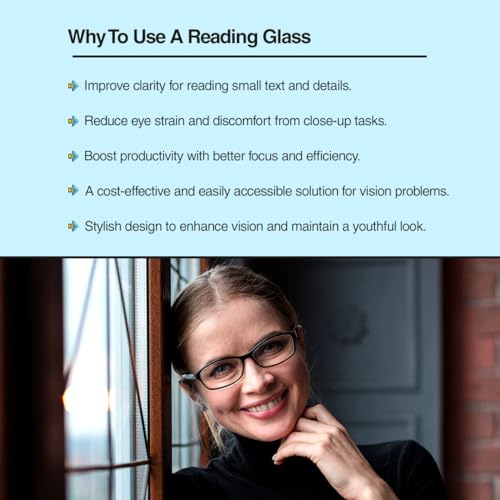 Image of SPECSMAKERS Reading Glasses For Men & Women | Eyeglasses | Spectacles | Full Rim Rectangle Frame Glasses | Black
