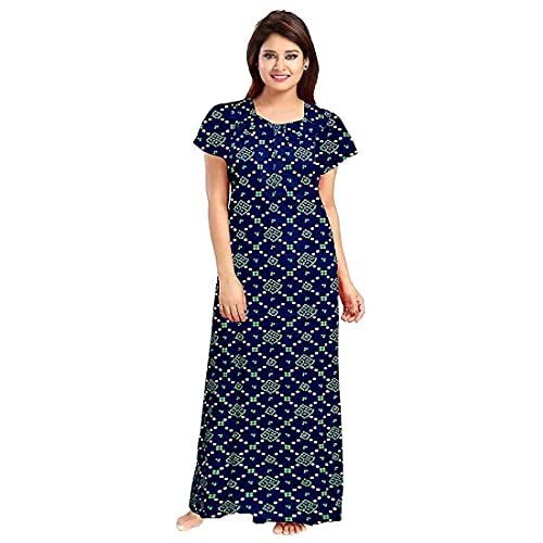 Image of YUKATA Nighty for Women Cotton Printed Maxi Gown Ankle Length Nighty Night Dress Gown for Women Maxi - Free Size (Pack of 2)